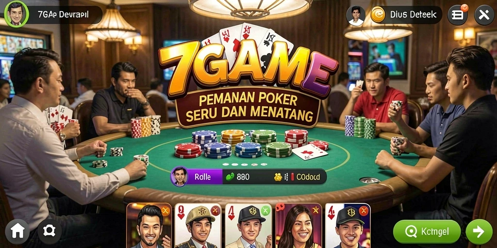 Tampilan menarik saat bermain Poker di 7GAME.