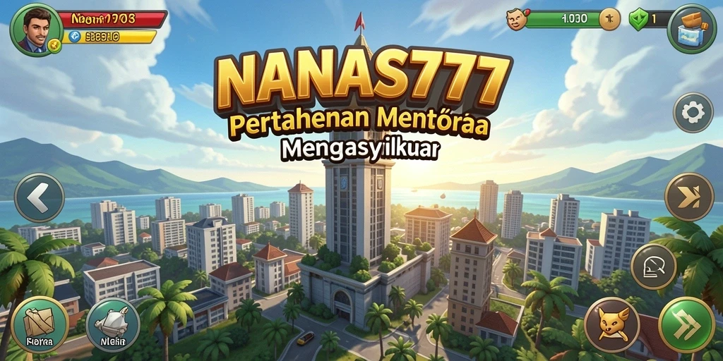Tampilan menarik dari gameplay Tower Defense NANAS777 yang penuh warna.