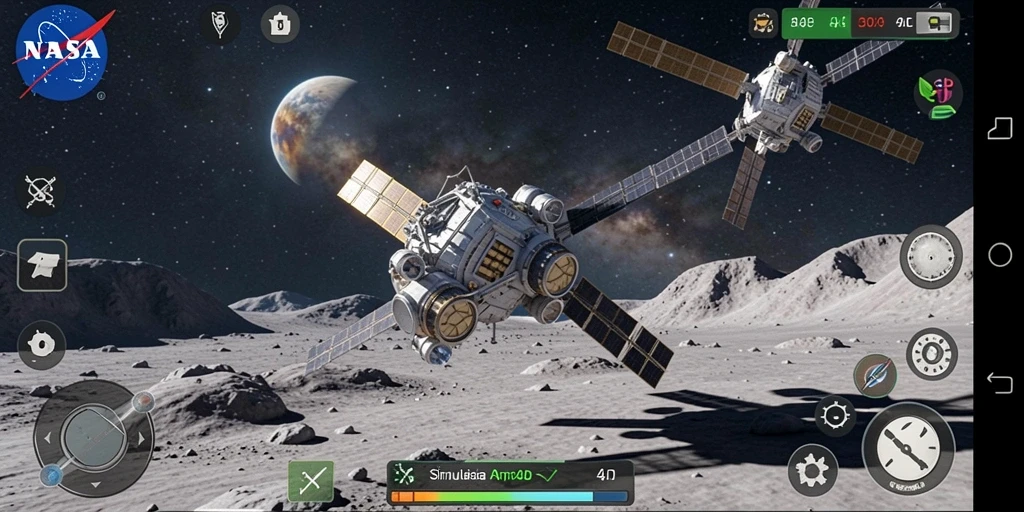 Tangkapan layar NASA4D menunjukkan eksplorasi mendalam luar angkasa.