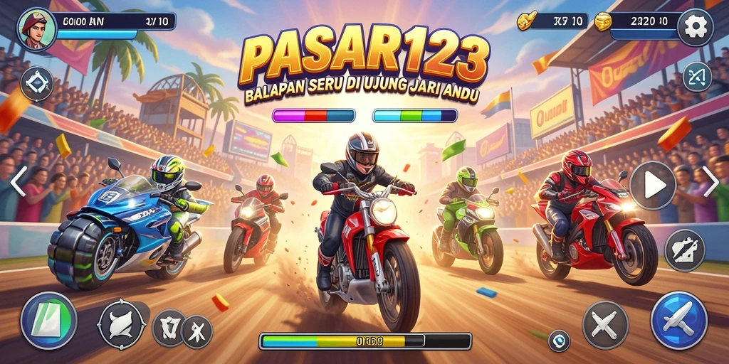 Tampilan menarik dari gameplay PASAR123 dengan aksi balapan yang intens.