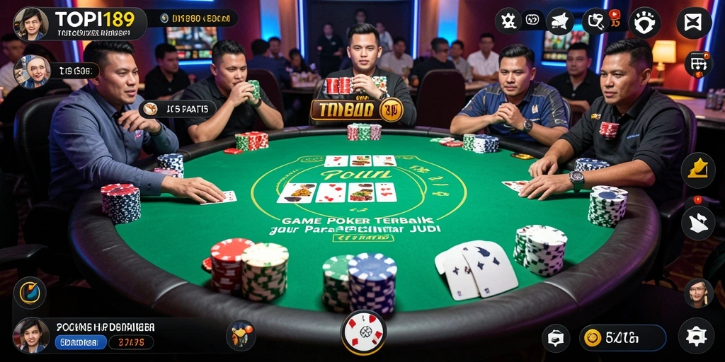 Tangkapan layar gameplay poker yang menegangkan di TOPI189.